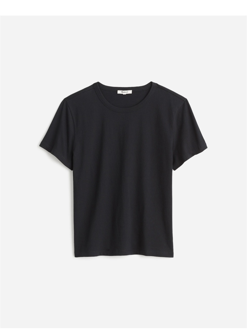 Madewell Classic Cotton Perfect Black Short Sleeve Crewneck Tee NS581 Brand New